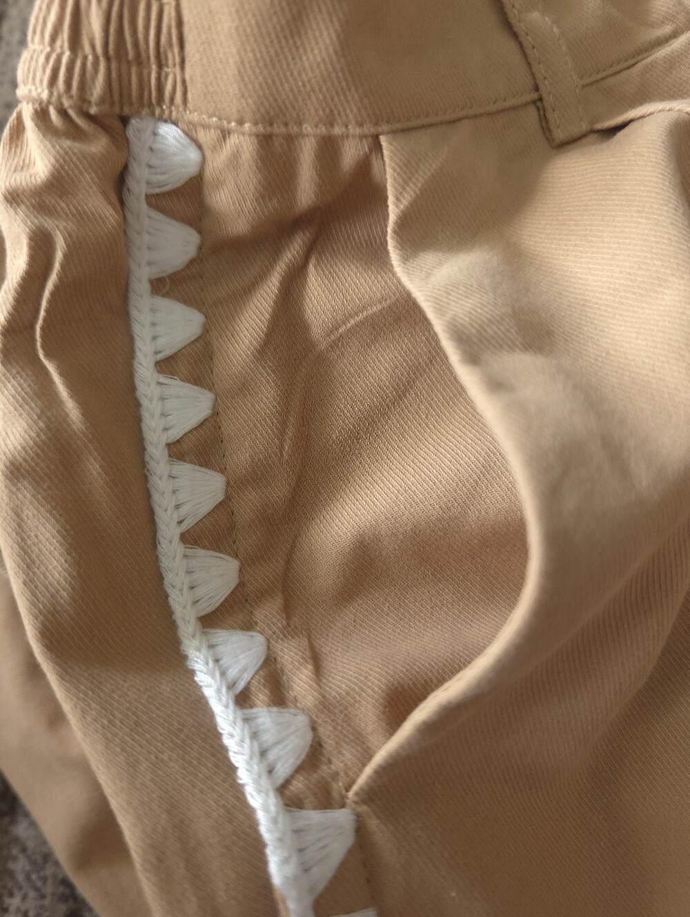 Two Piece Mon Renn Lisle Pant Set In Biscuit - Picture 9 of 15